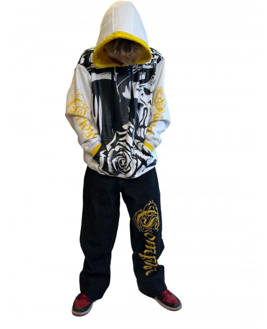 Compton Jeans BlackNGold Baggy by BSAT