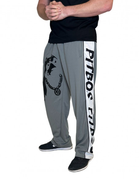 Pitbos Dog Logo Mesh Pants Grey/White/Black