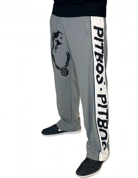 Pitbos Dog Logo Mesh Pants Grey/White/Black