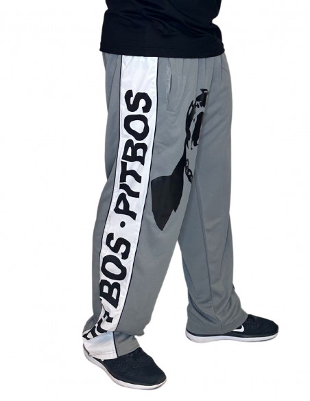 Pitbos Dog Logo Mesh Pants Grey/White/Black