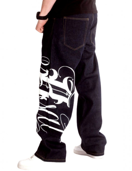 BSAT Art Script Logo Jeans BlackNWhite