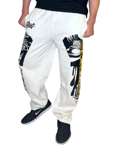 BSAT Darkness Graffiti Sweatpants White