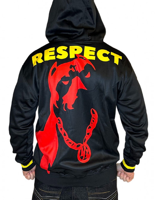 Pitbos Respect & Loyalty ZipHoodie Black/Red/Yellow