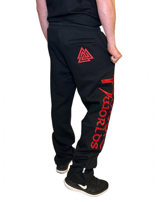 Nordic Worlds Logo Sweatpants BlackNRed