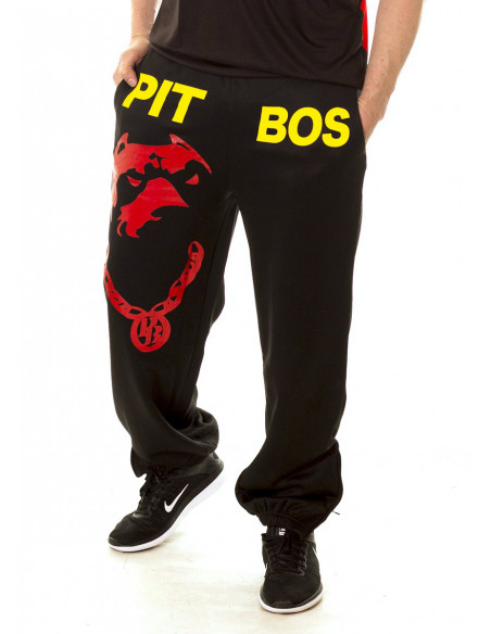 Pitbos Respect &Loyalty Sweatpants Black/Red/Yellow