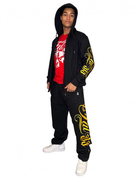 FAT313 Script Logo Sweatpants Golden Embroidered