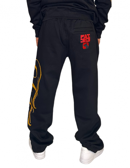 FAT313 Script Logo Sweatpants Golden Embroidered