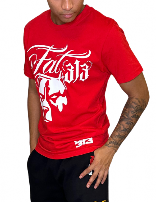 Script Dog T-Shirt Danish Red Front...