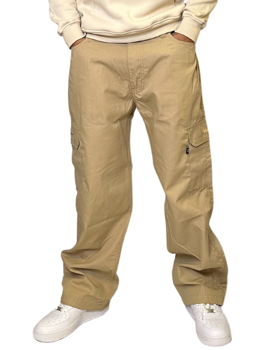 BSAT Combat Cargo Pants Beige Baggy Fit