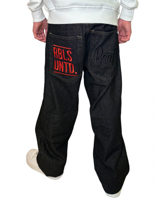 Plain Rbls Untd Jeans BlackNRed