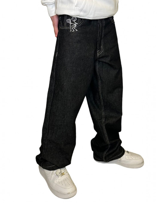 BSAT Stickman The F*ck Jeans Black