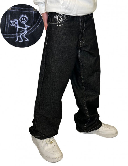 BSAT Stickman The F*ck Jeans Black