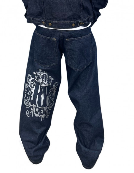 Rude Players Crew Baggy Jeans Indigo Blue/Silver by BSAT