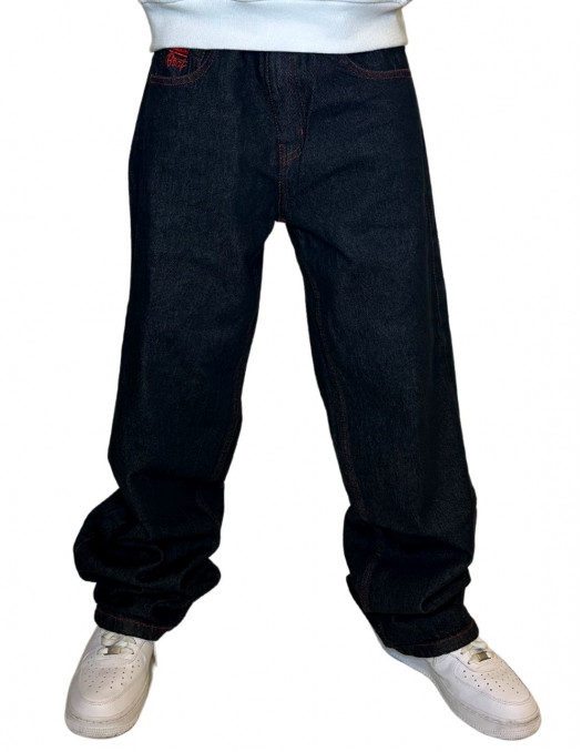 Black RBLS Red Line Baggy Jeans by BSAT