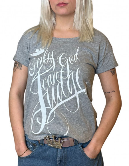 Loose Only God Can Judge T-Shirt Grey by BSAT