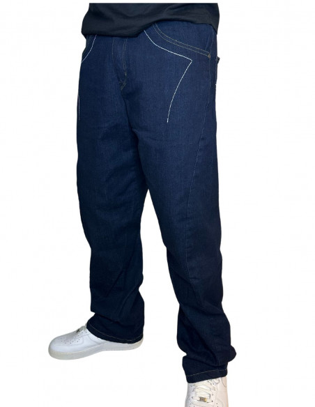 FAT313 Regular Jeans Fit Renew Stretch Dark Blue Washed