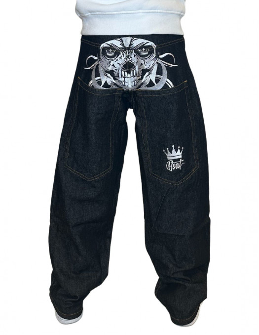 BSAT Skull Embroidery Baggy Jeans *limited edition* Deep Pockets