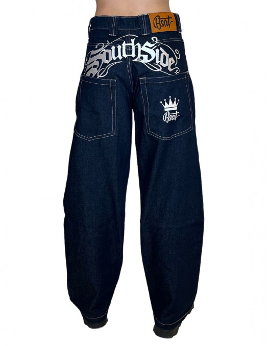 SouthSide Embroidery Baggy Jeans Indigo Blue *limited edition* by BSAT