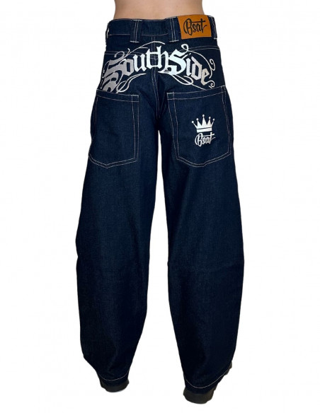 SouthSide Embroidery Baggy Jeans Indigo Blue *limited edition* by BSAT