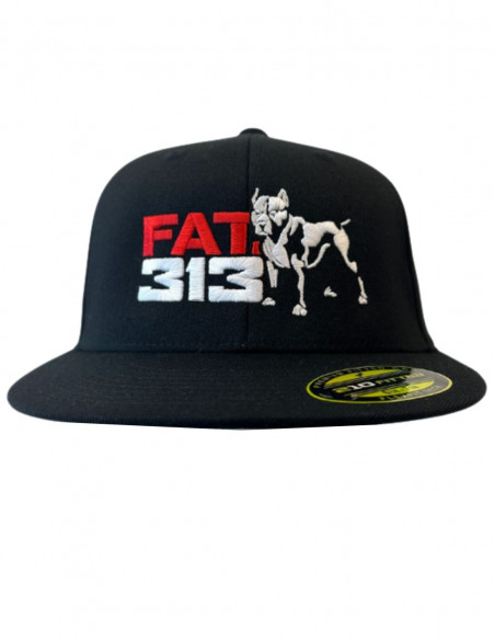 FAT313 Logo Dog Embroidery Cap Black