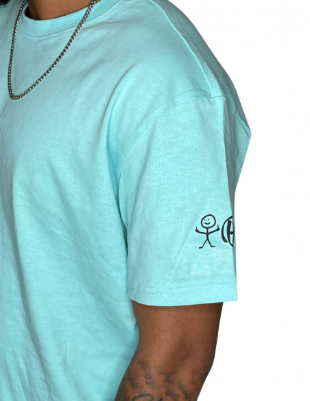 Stickman Baggy T-Shirt Light Sky blue by BSAT