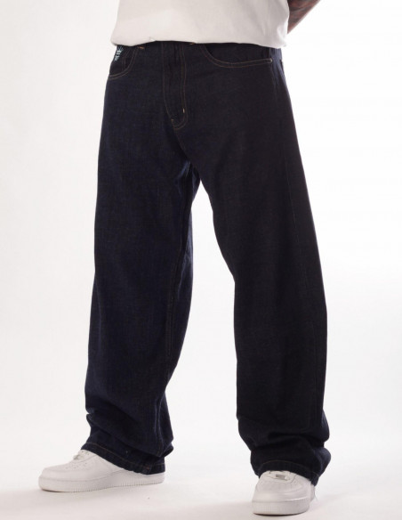 Indigo Blue Skull Baggy Jeans by BSAT