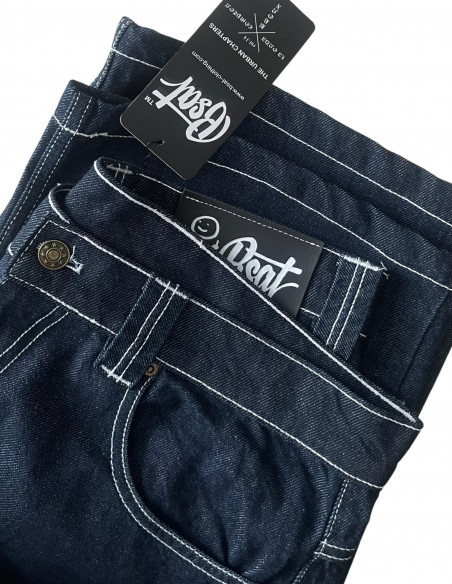 BSAT Stickman The Skater Limited Edition Indigo Blue Baggy Jeans