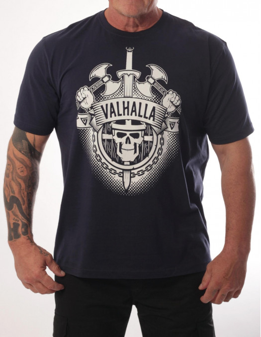 Valhalla Organic Cotton Navy T-Shirt by Nordic Worlds