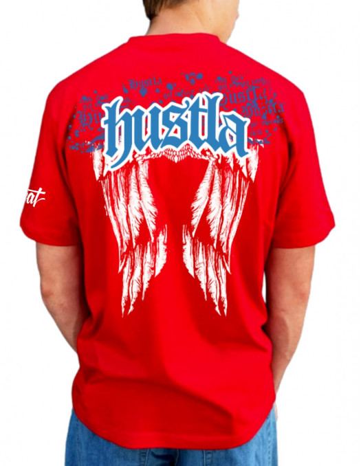 BSAT Hustla Baggy T-Shirt BlueNWhite Red Legendary Collection