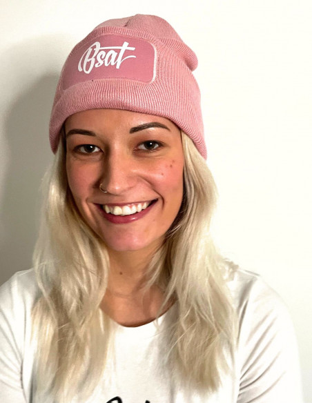 BSAT The Classic Beanie Pink/White