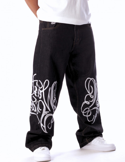BSAT Westside Embroidered Baggy Jeans...