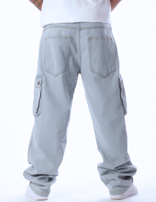 BSAT Cargo Denim Sky Blue Jeans Baggy...