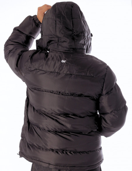 BSAT Puffer Winter Jacket Embroidery Black Removable Hood