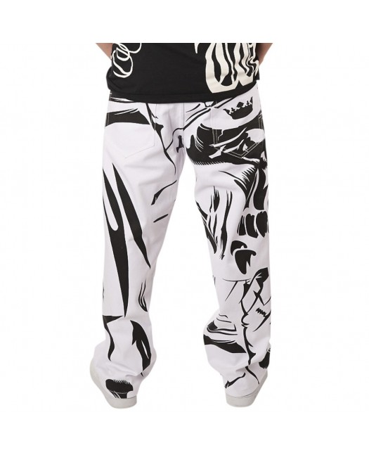 Townz Baggy Pants Skull Valkoinen