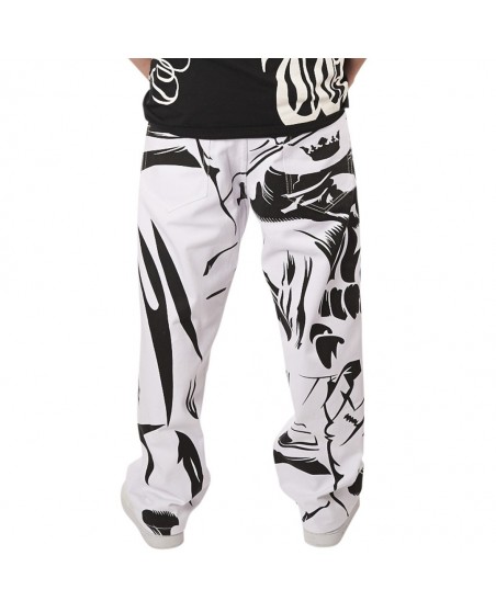Townz Baggy Pants Skull Valkoinen