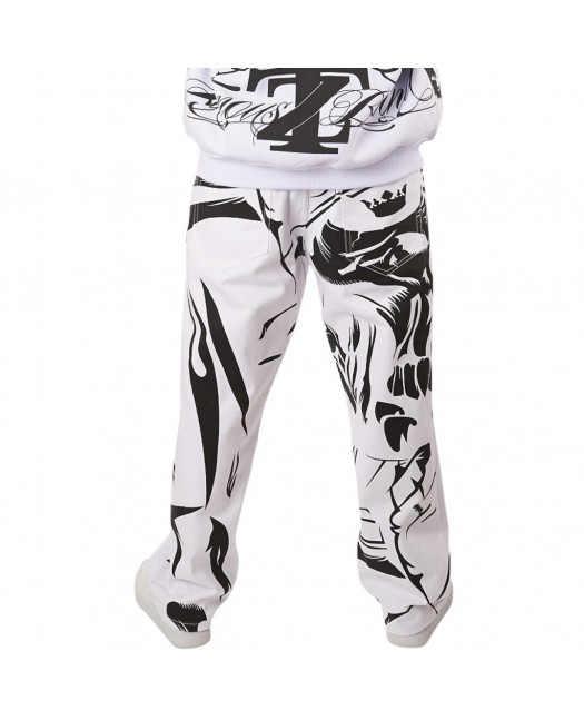 Townz Baggy Pants Skull Valkoinen