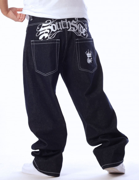 SouthSide Embroidery Baggy Jeans Indigo Blue *limited edition* by BSAT