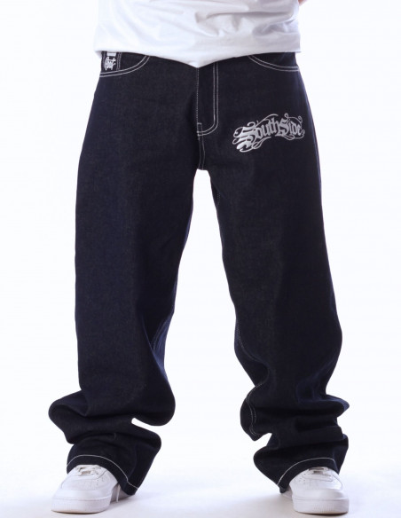 BSAT SouthSide Embroidery Baggy Jeans Indigo Blue *limited edition*