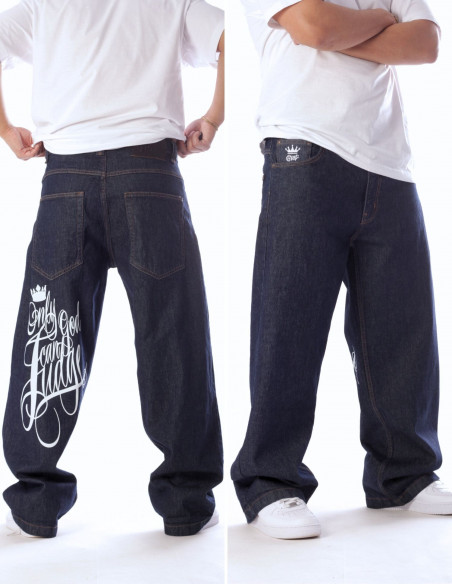 Only God Can Judge Jeans Indigo Blue Baggy
