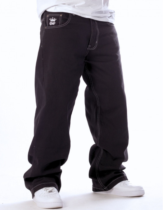 Bronx Night Black Baggy Jeans by BSAT