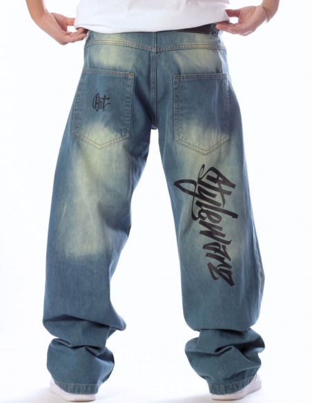Stylewarz Baggy Jeans Blue Spray Washed by BSAT