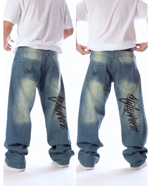 Stylewarz Baggy Jeans Blue Spray...