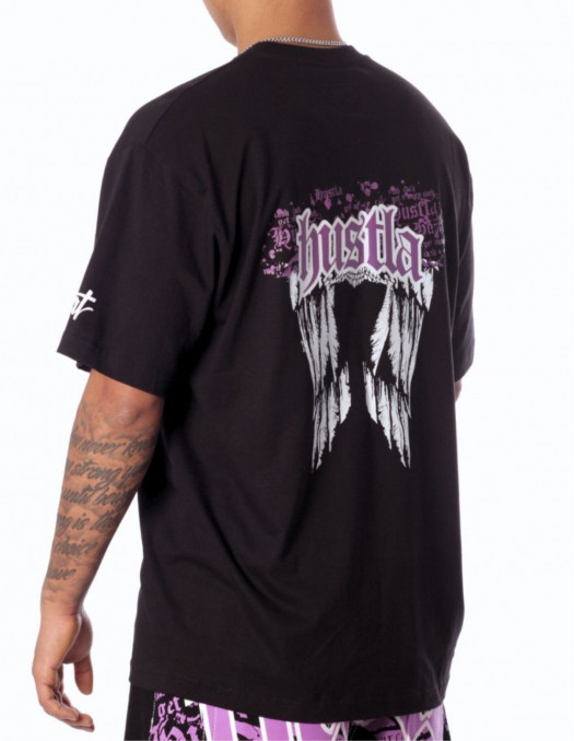 BSAT Hustla Baggy T-Shirt Black Purple Legendary Collection