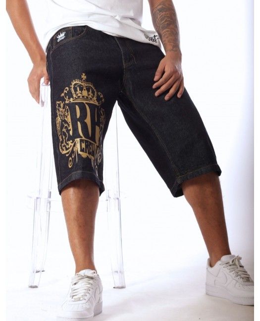 RP Crew Baggy Denim Shorts BlueNGold