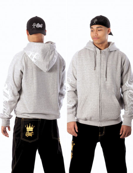 BSAT Art Script Hoodie Grey