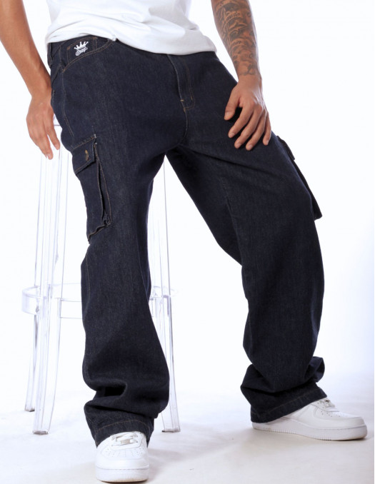BSAT Cargo Denim Blue Jeans Baggy Fit
