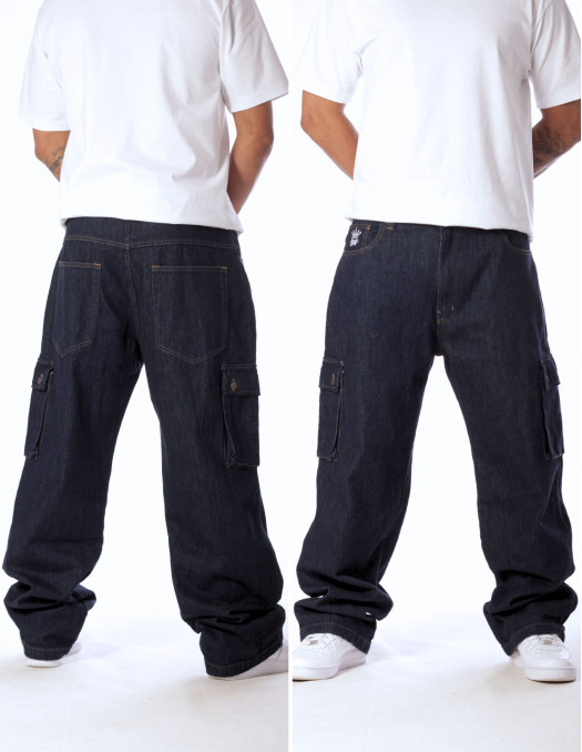 BSAT Cargo Denim Blue Jeans Baggy Fit