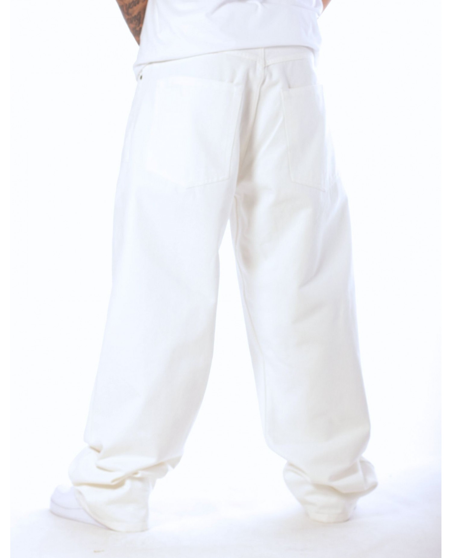 BSAT Bronx White Baggy Jeans - BSJ2301HK808
