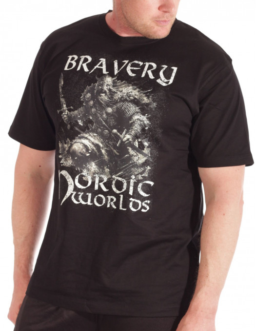 Bravery Viking T-Shirt Black by Nordic Worlds