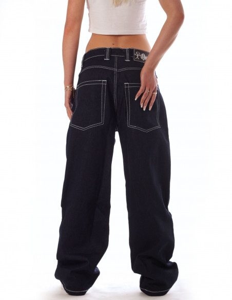 BSAT Stickman The Skater Limited Edition Indigo Blue Baggy Jeans